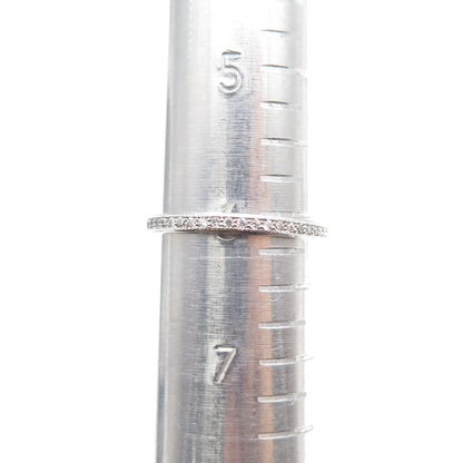 925 Sterling Silver Round-Cut C Z All Around Eternity Stackable Band Ring Size 6