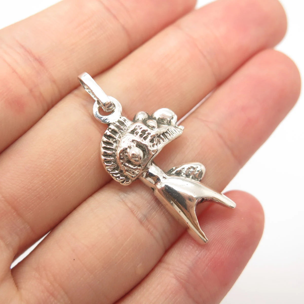 925 Sterling Silver Vintage Archaeopteryx Dinosaur Pendant