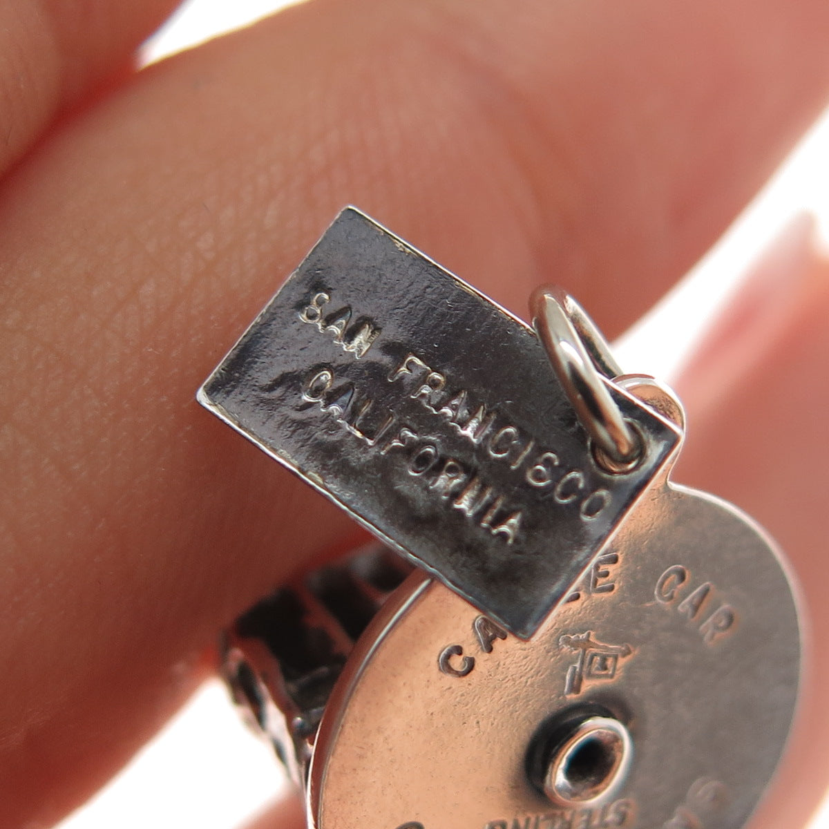 BELL TRADING 925 Sterling Silver Vintage SF Cable Car Mini 3D Charm Pendant
