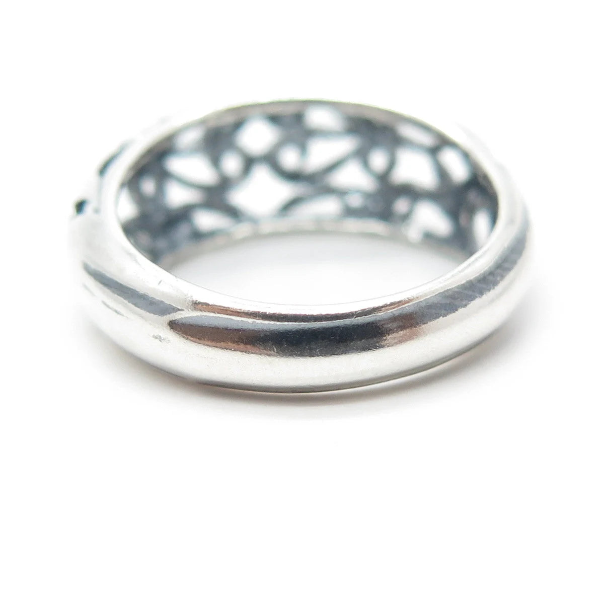 925 Sterling Silver Vintage Swirl Dome Ring Size 7