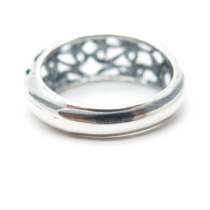 925 Sterling Silver Vintage Swirl Dome Ring Size 7
