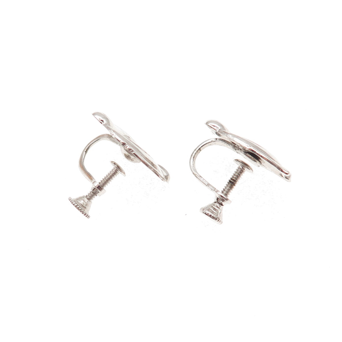 925 Sterling Silver Vintage Floral Screw Back Earrings