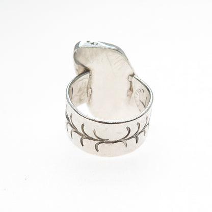 Old Pawn Sterling Silver Vintage Southwestern Bloodstone Tribal Ring Size 6.5