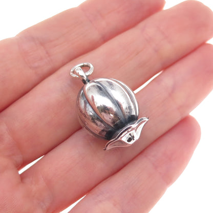 Georg Jensen 925 Sterling Silver Vintage Denmark Air Balloon 3D Charm Pendant