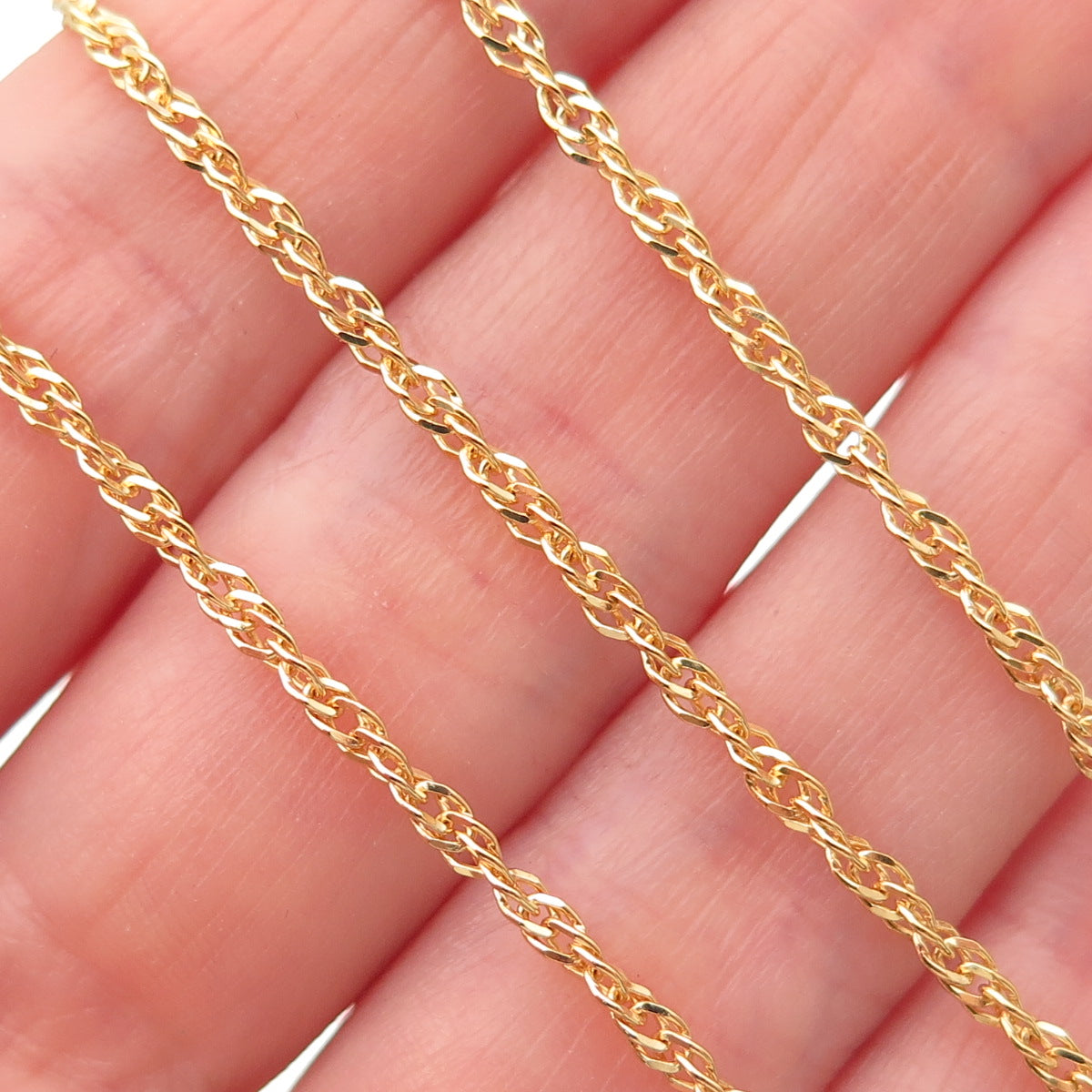 Karizia Spa KA-1772 925 Sterling Gold Plated Italy Singapore Chain Necklace 28"