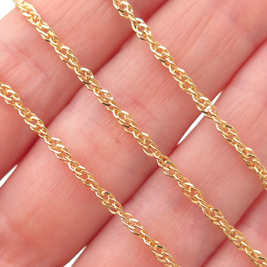 Karizia Spa KA-1772 925 Sterling Gold Plated Italy Singapore Chain Necklace 28"