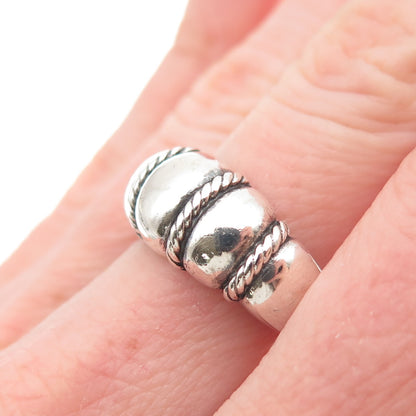 KABANA 925 Sterling Silver Vintage Modernist Dome Oxidized Ring Size 7