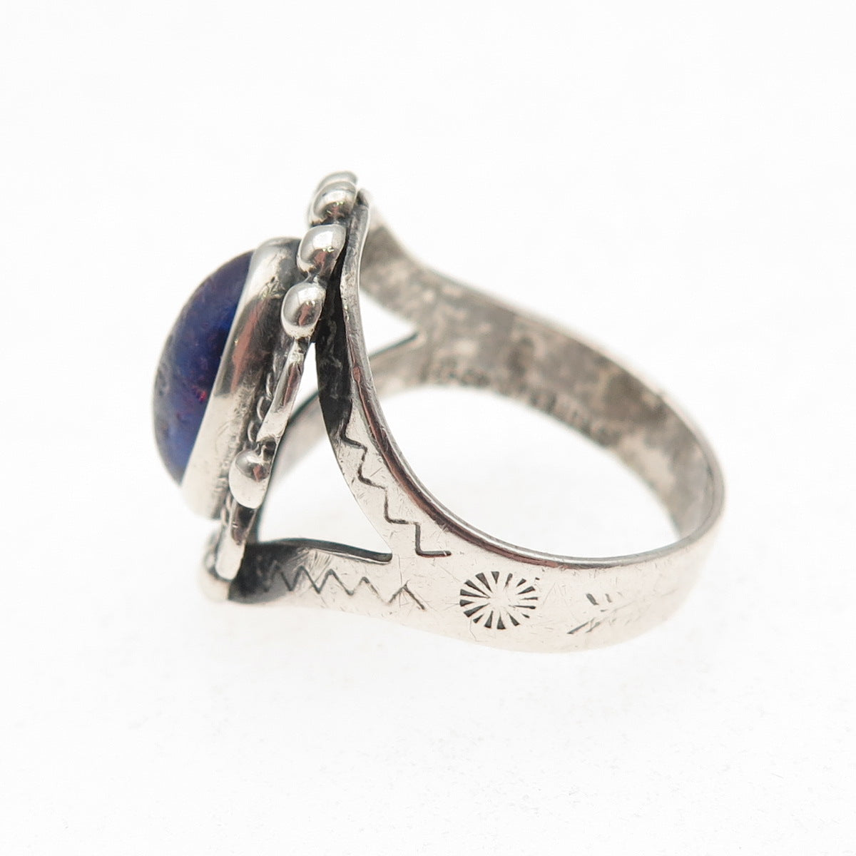 MAISELS INDIAN Old Pawn Sterling Silver Vintage Dragon Breath Opal Ring Size 6
