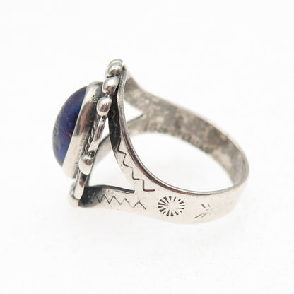 MAISELS INDIAN Old Pawn Sterling Silver Vintage Dragon Breath Opal Ring Size 6