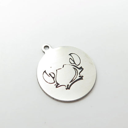 925 Sterling Silver USA Two In Town Crab Charm Pendant