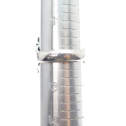 Pete Sanchez Isleta Old Pawn Sterling Silver Vintage Turquoise Ring Size 12.25