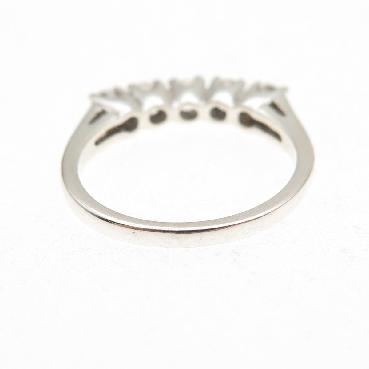 Joseph Demarco Sterling Silver Vintage Round-Cut C Z Half Eternity Ring Size 6