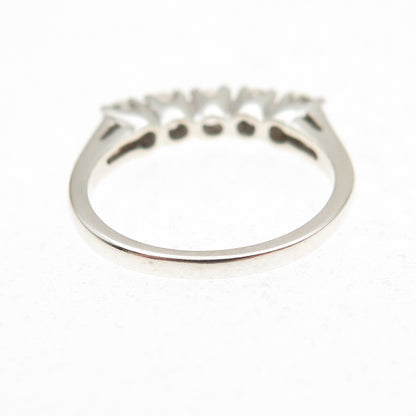 Joseph Demarco Sterling Silver Vintage Round-Cut C Z Half Eternity Ring Size 6