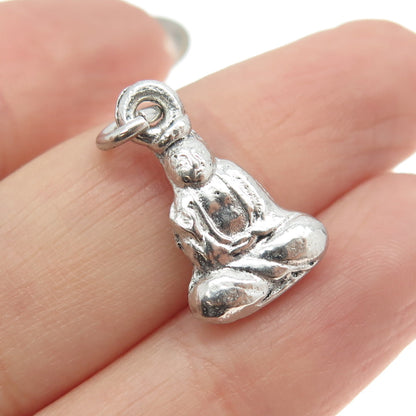 925 Sterling Silver Antique Art Deco Buddha Charm Pendant