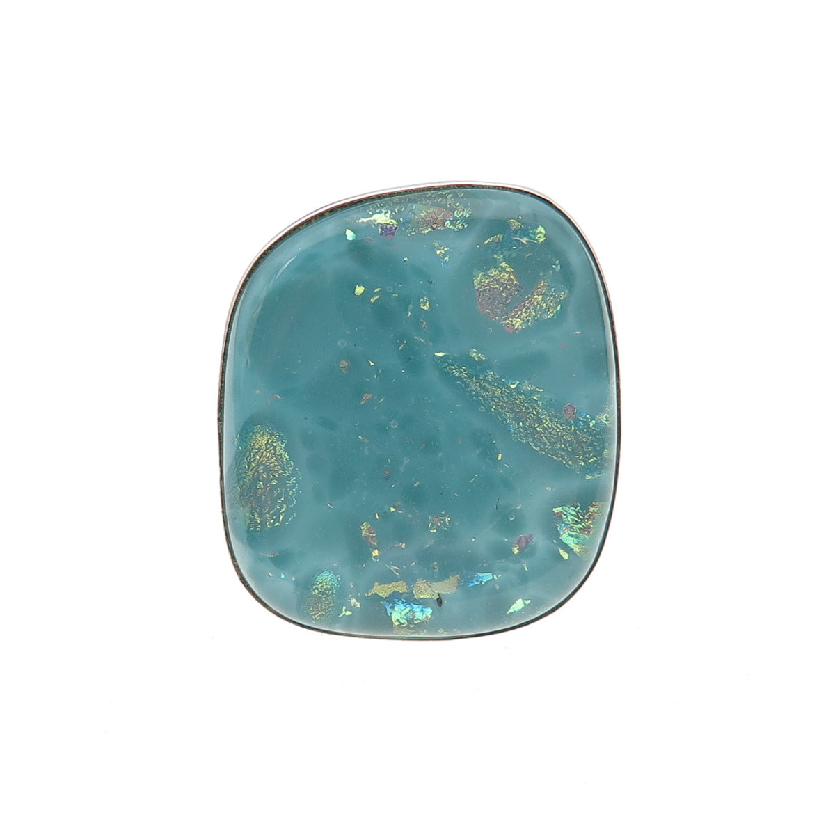 Jay King Desert Rose 925 Sterling Silver Vintage Dichroic Glass Ring Size 8.5