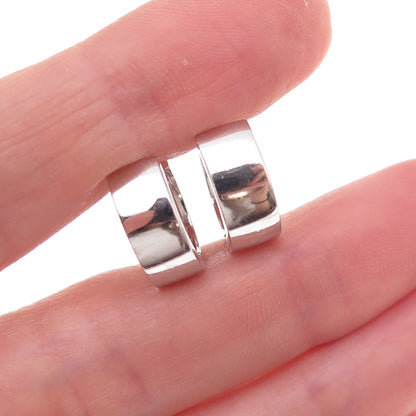 925 Sterling Silver Round-Cut C Z Hoop Earrings
