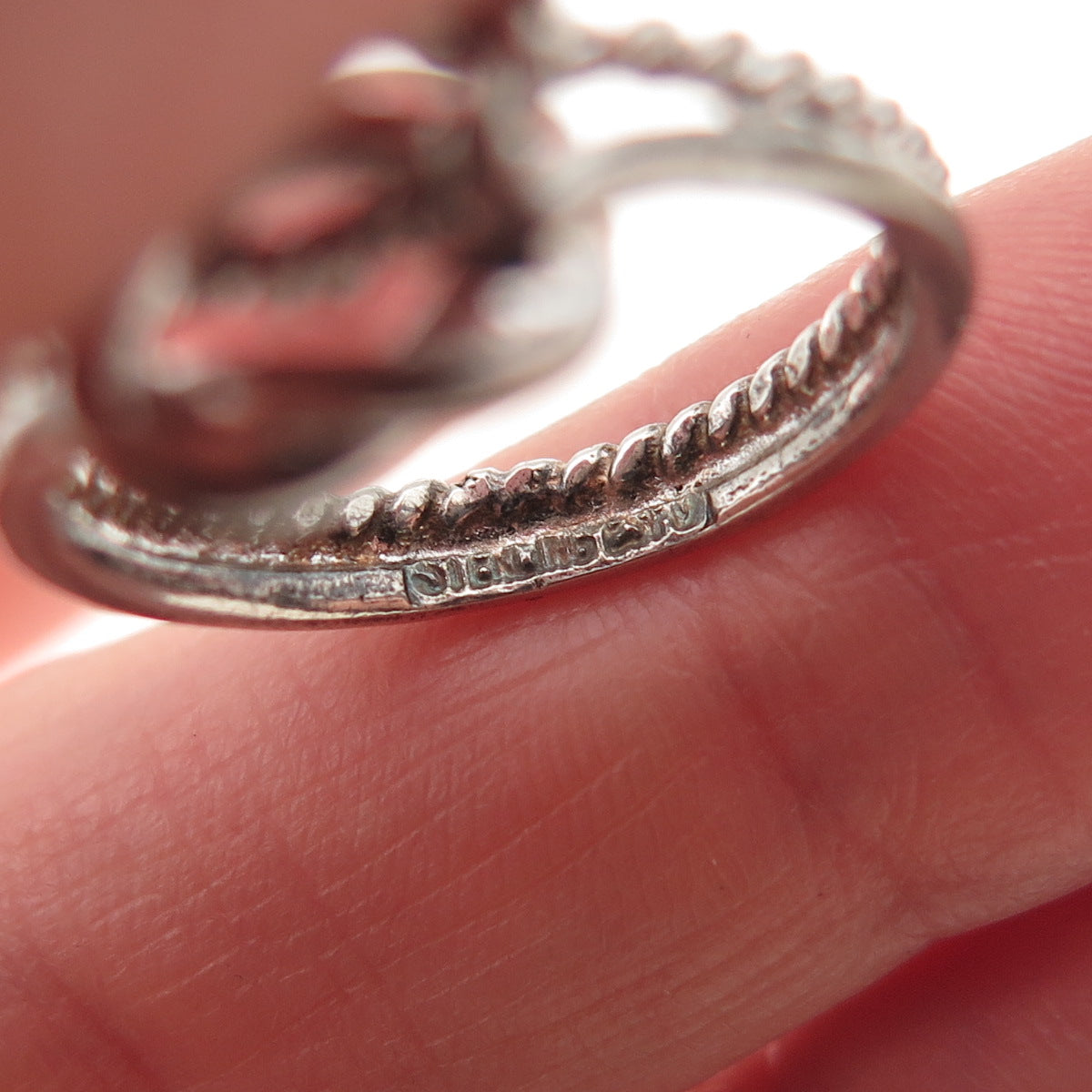 925 Sterling Silver Vintage Mariner Love Knot Ring Size 6.75