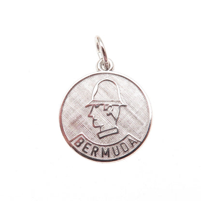 Rembrandt Sterling Silver Vintage Bermuda Traffic Controller Mini Charm Pendant