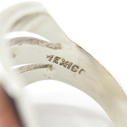 925 Sterling Silver Vintage Mexico Multi-Row Modernist Ring Size 9.25