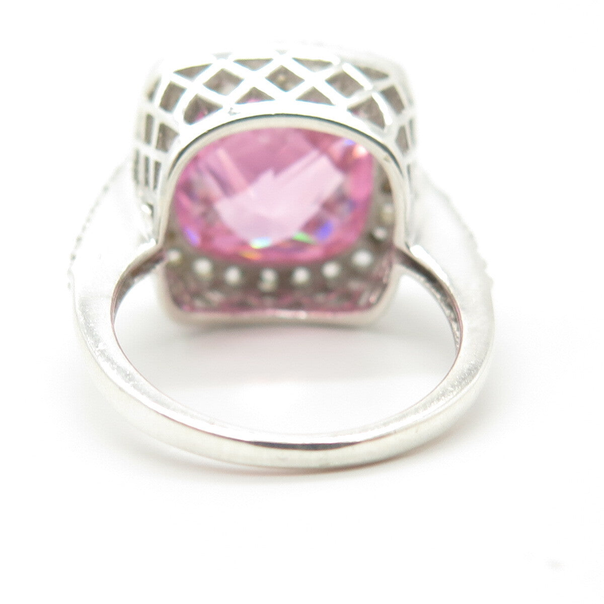 925 Sterling Silver J. Esposito White & Pink C Z Ring Size 6.25