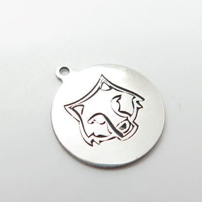 925 Sterling Silver USA Two In Town Wolf Charm Pendant