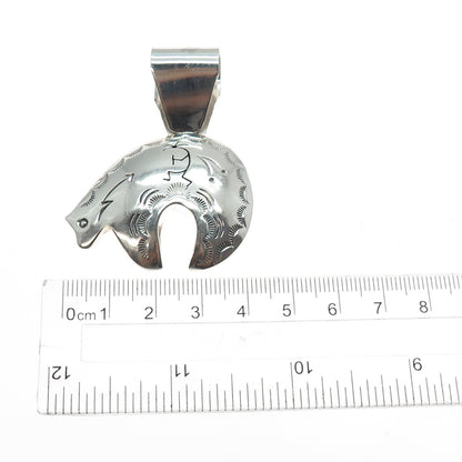 Sunwest & Kenneth Etsitty Navajo Old Pawn Sterling Silver Native Bear Pendant