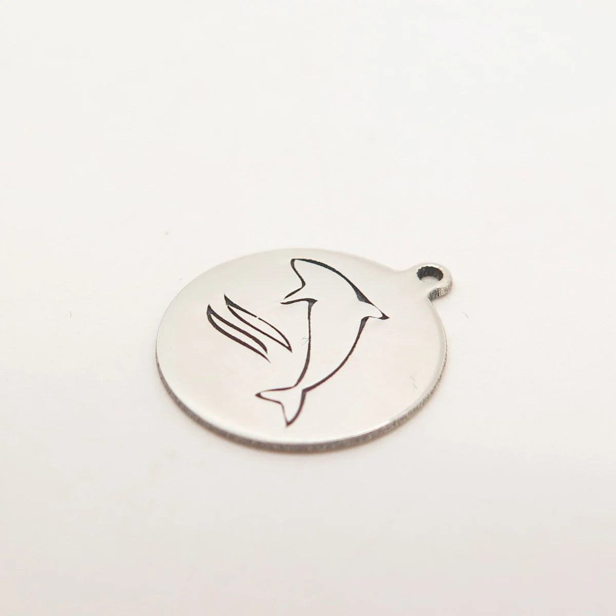 925 Sterling Silver USA Two In Town Dolphin Charm Pendant
