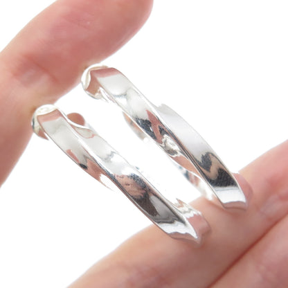 925 Sterling Silver 35mm Twisted Hoop Earrings