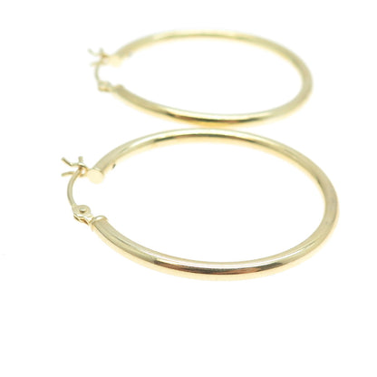 925 Sterling Silver Gold Plated Tube Hoop Earrings