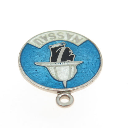 BMCO 925 Sterling Silver Antique Art Deco Enamel "Nassau" Soldier Pendant
