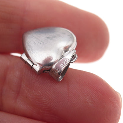 RJ Graziano 925 Sterling Silver Vintage Floral Heart Locket Charm Pendant