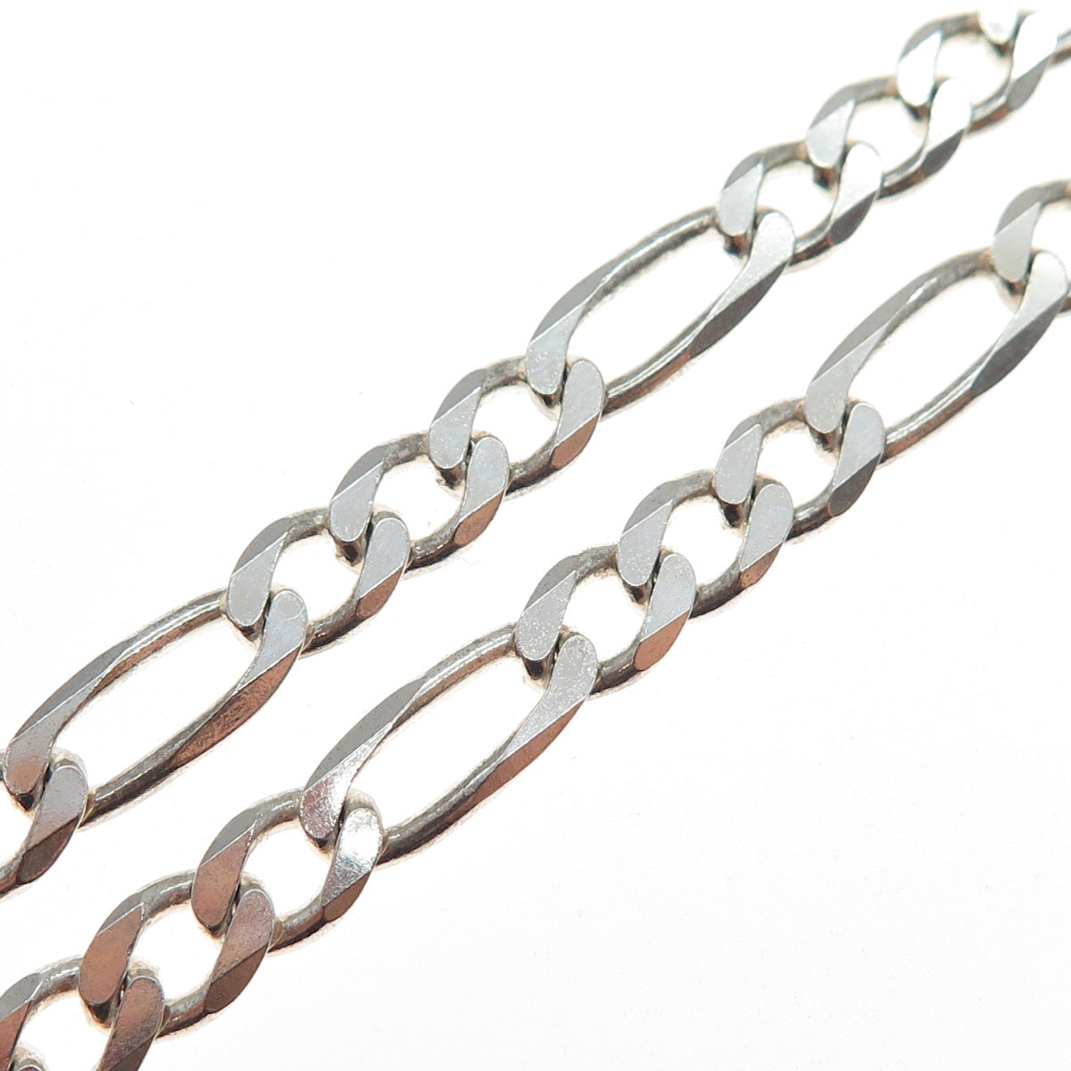925 Sterling Silver Vintage Italy Figaro Chain Necklace 20"