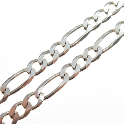 925 Sterling Silver Vintage Italy Figaro Chain Necklace 20"