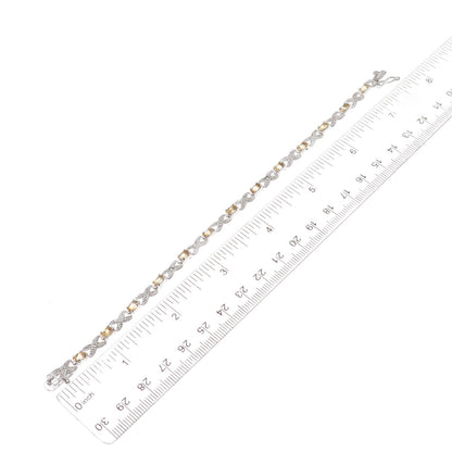 Dee Berkle 925 Sterling Silver Real Diamond Accent & Citrine Bracelet 7.25"