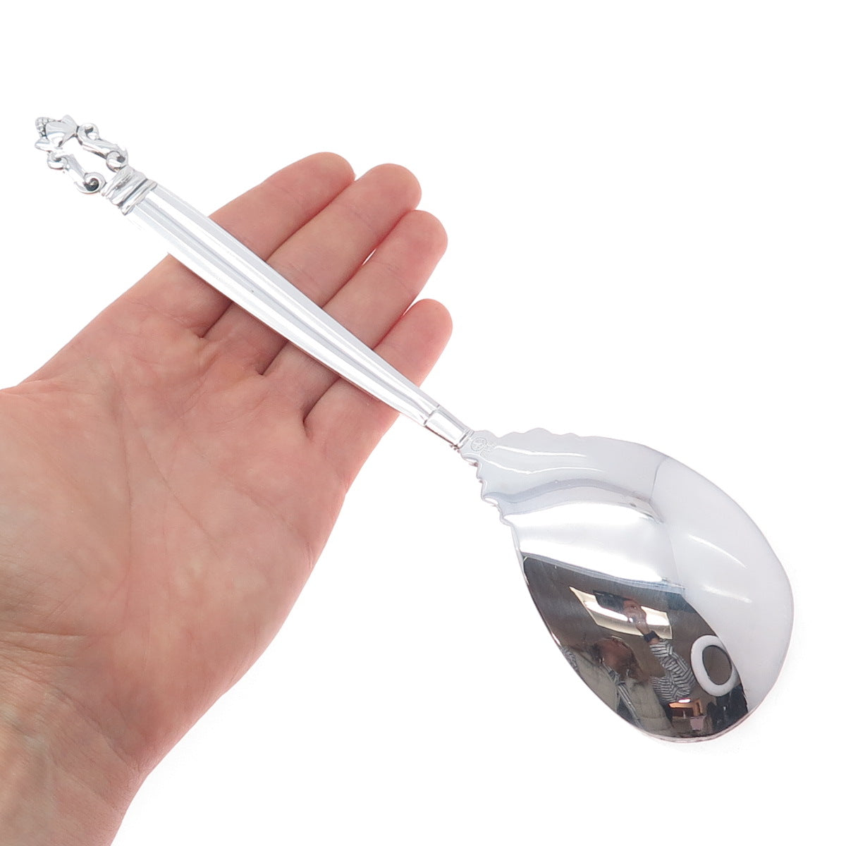 GEORG JENSEN 925 Sterling Silver Antique 1915 Denmark Vegetable Spoon