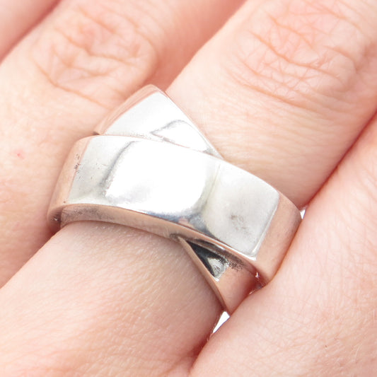 SILPADA Sterling Silver Vintage Modernist Crisscrossed Oxidized Ring Size 7.5