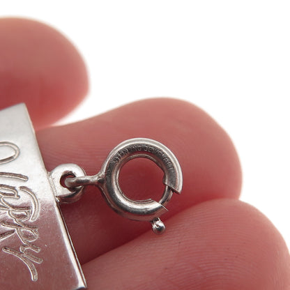 Jewelart 925 Sterling Silver Vintage Happy Anniversary Spring Ring Mini Pendant