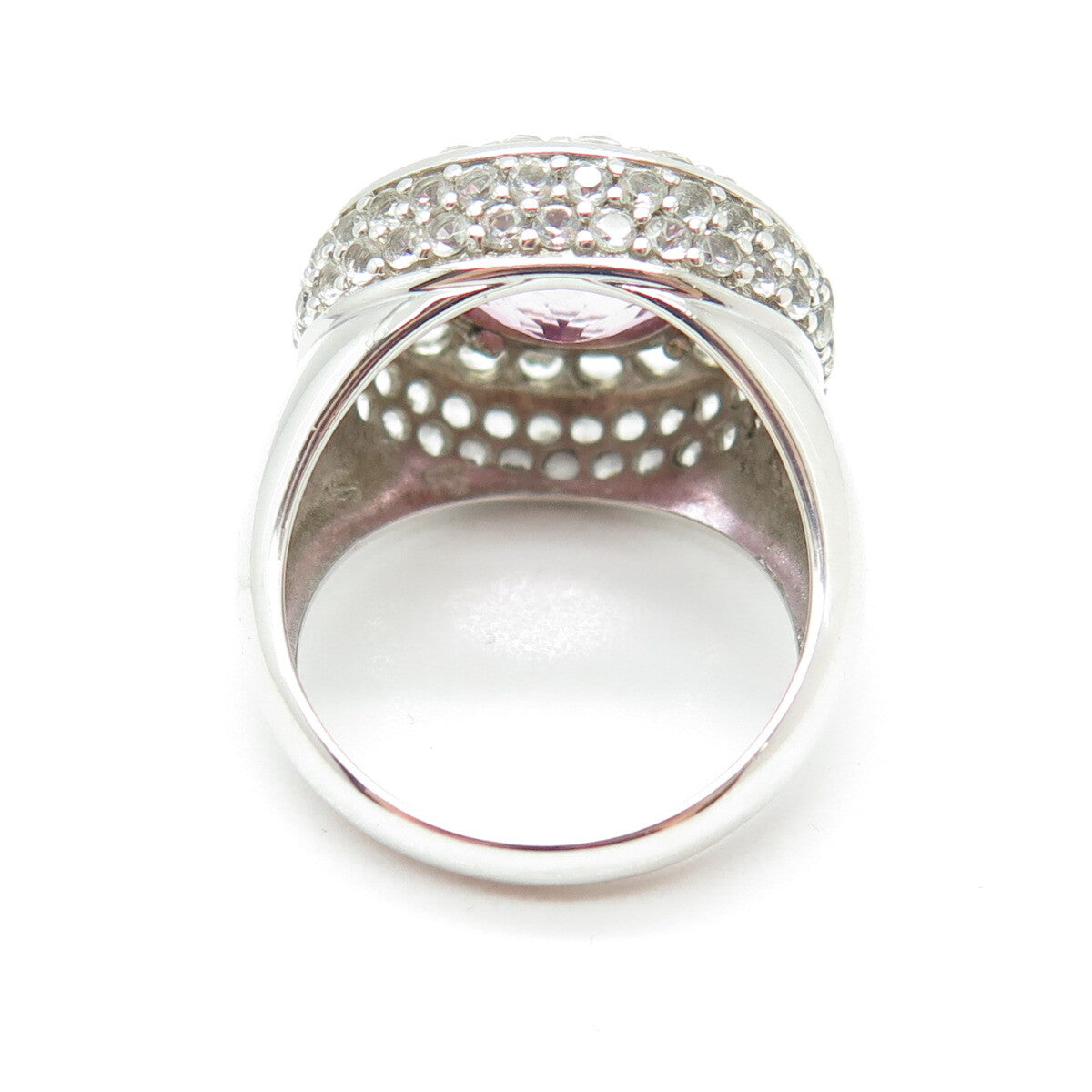 HAROLD TRUJILLO 925 Sterling Lab-Created Pink Sapphire Real Topaz Ring Size 8.25