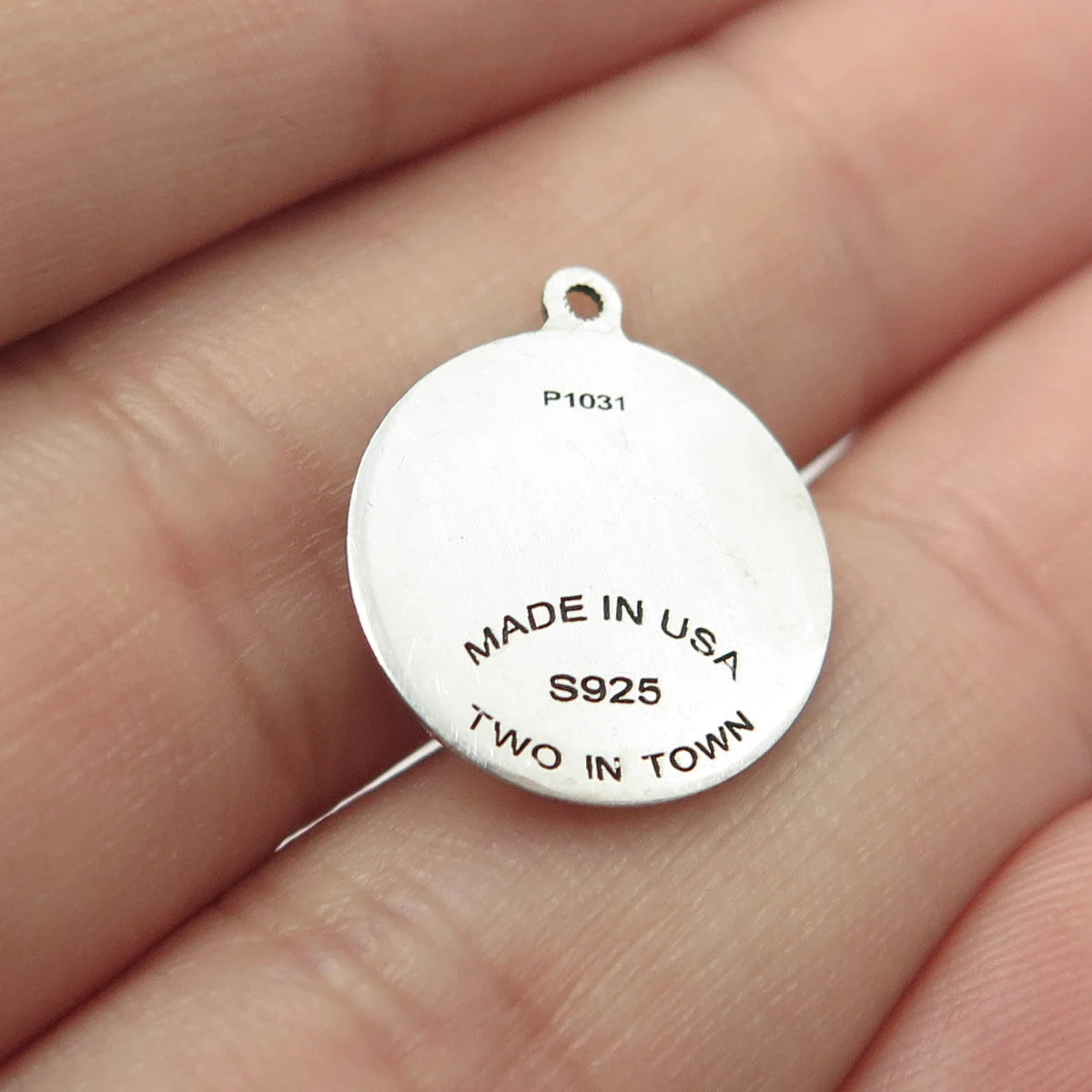 925 Sterling Silver USA Two In Town Spider Charm Pendant