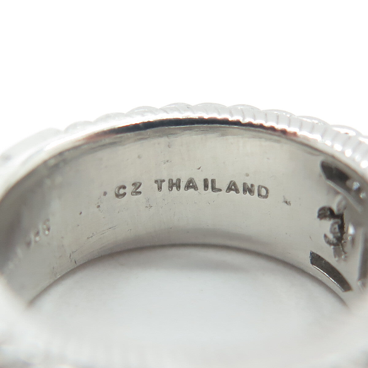 JUDUTH RIPKA 925 Sterling Silver Baguette-Cut C Z Half Eternity Ring Size 5