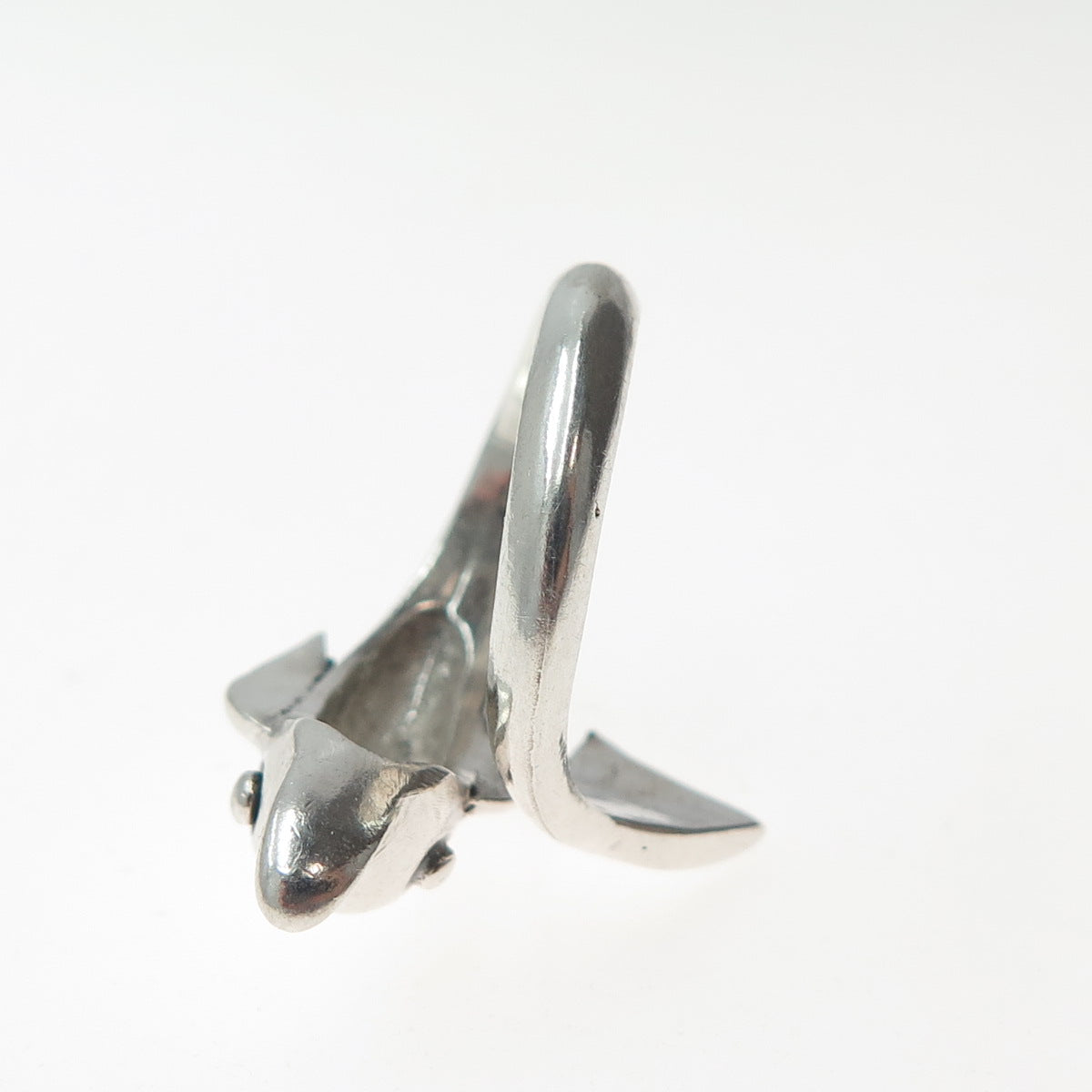 925 Sterling Silver Vintage Dolphin Adjustable Ring Size 6.75