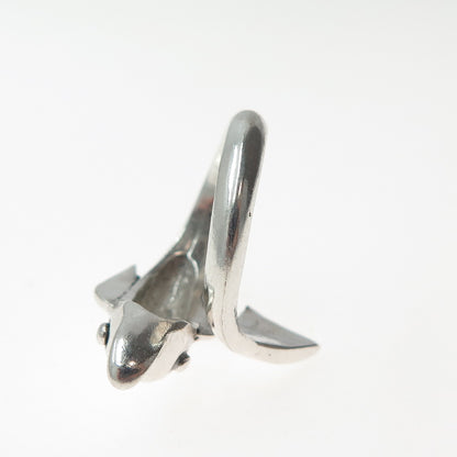 925 Sterling Silver Vintage Dolphin Adjustable Ring Size 6.75