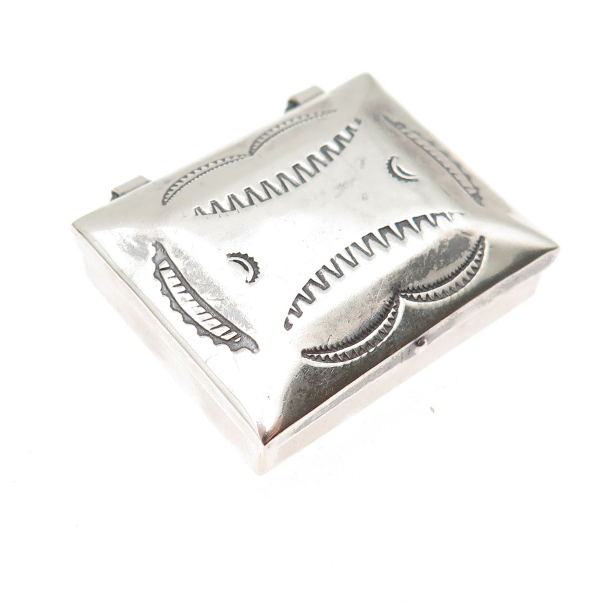 Old Pawn 925 Sterling Silver Vintage Southwestern Tribal Pill / Snuff Box