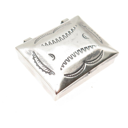 Old Pawn 925 Sterling Silver Vintage Southwestern Tribal Pill / Snuff Box