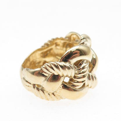 JCM Jacmel Mauritius 925 Sterling Silver Gold Plated Woven Ring Size 6.25