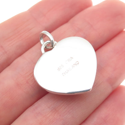 CNA PRANDA 925 Sterling Silver Vintage Real Lavender Jade Heart Charm Pendant