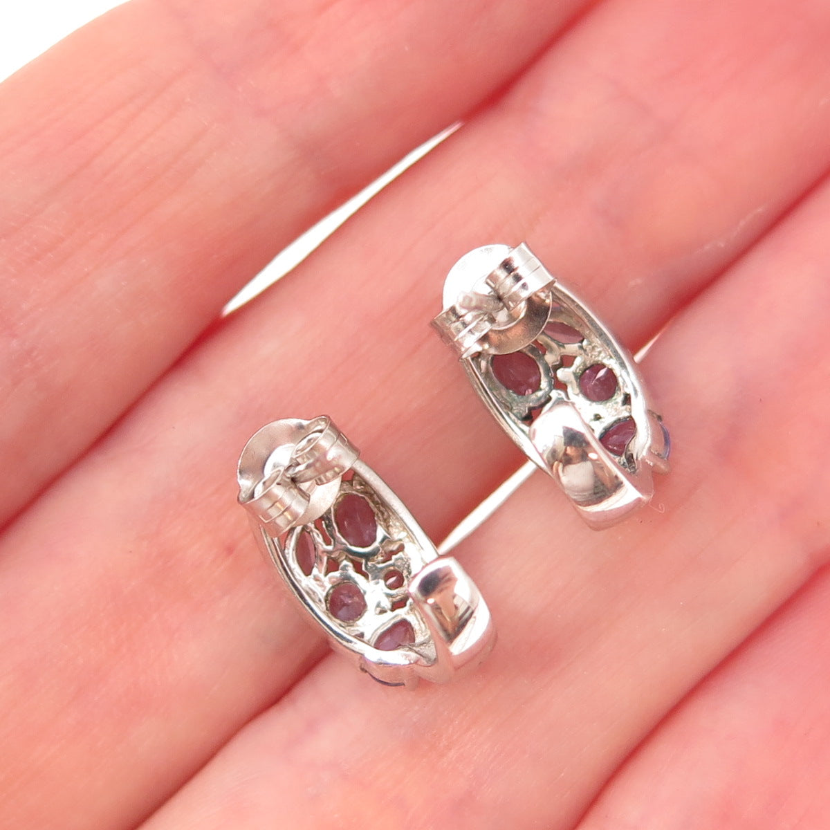 Chuck Clemency 925 Sterling Silver Real Multi-Cut Tanzanite Cluster Earrings