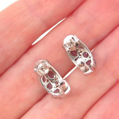 Chuck Clemency 925 Sterling Silver Real Multi-Cut Tanzanite Cluster Earrings