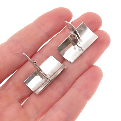 800 Silver Vintage KW Poland Forget Me Not Floral Oxidized Cufflinks