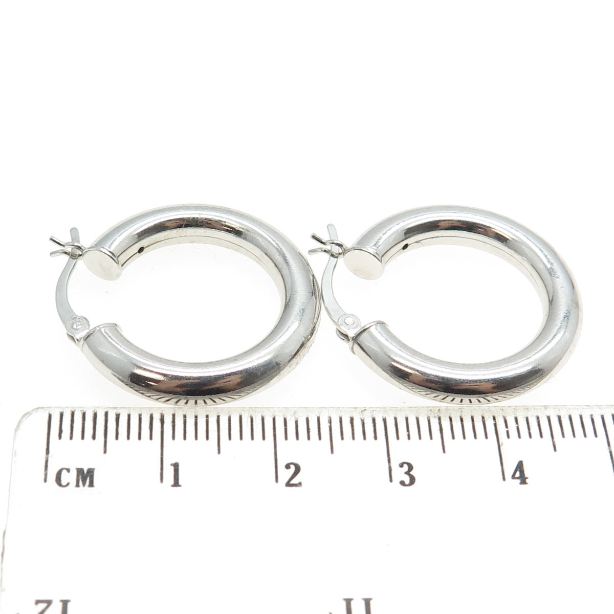 925 Sterling Silver Tube Hoop Earrings